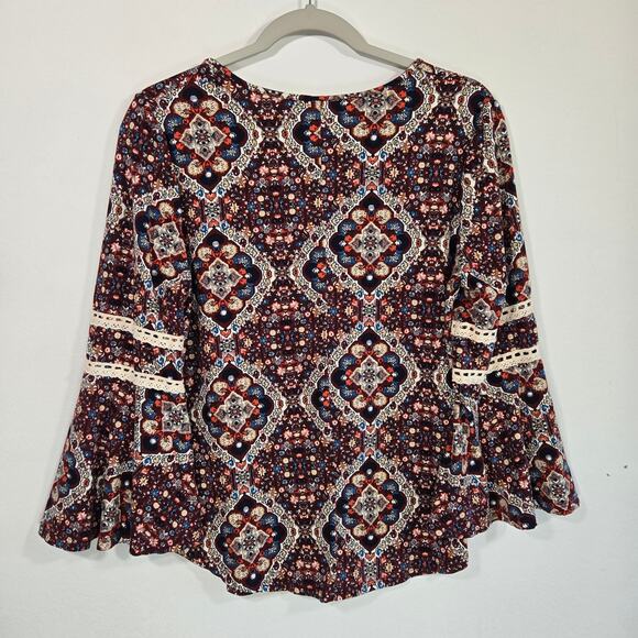 Boho Style Women's Blouse. Multi Color Medallion Design. - Picture 7 of 7